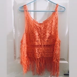 Coral Crochet Top